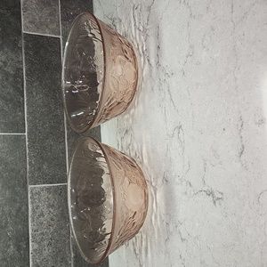 2 Vintage KIG Indonesia Fruit Harvest Glass 9" Bowls